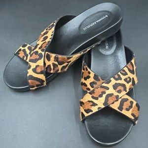 Banana Republic Women’s Leopard Print Crossover Slides | Sandals Size 6.5